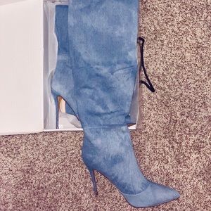 Thigh High Denim Boots